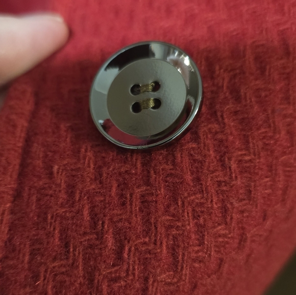 NEW YORK & COMPANY Red Pea Coat - Picture 8 of 8